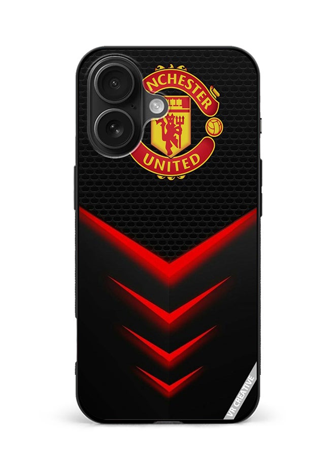 Protective Case Cover For Apple iPhone 16 Plus Man United Design Multicolour