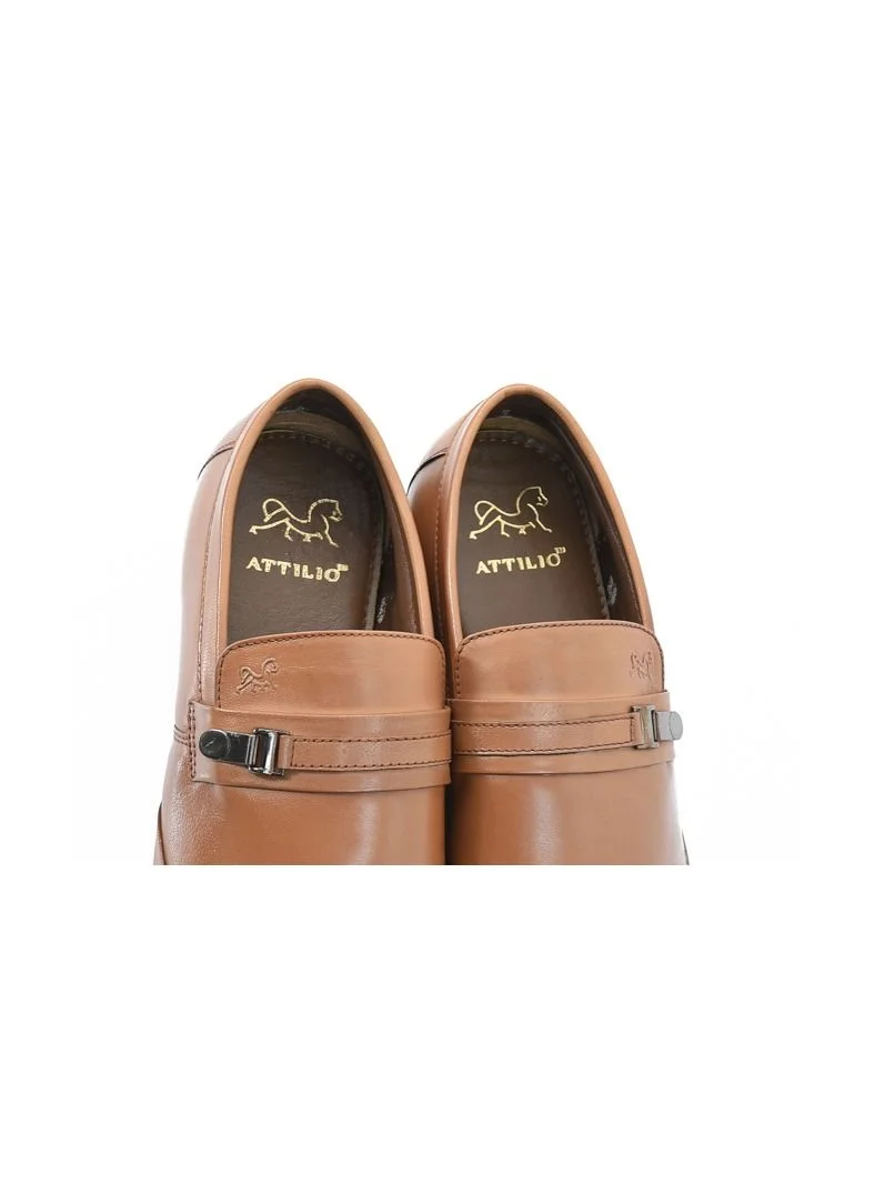 ATTILIO Men's Haan Slip on Comfort Tan Brown Leather Office Formal Occasion Party Casual Wear Premium Shoes