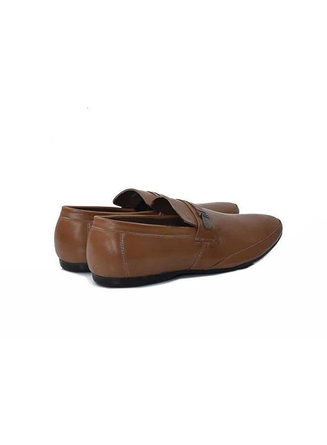 ATTILIO Men's Haan Slip on Comfort Tan Brown Leather Office Formal Occasion Party Casual Wear Premium Shoes