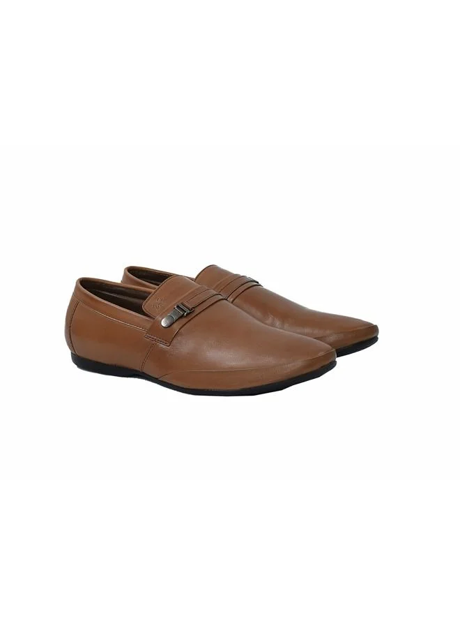 ATTILIO Men's Haan Slip on Comfort Tan Brown Leather Office Formal Occasion Party Casual Wear Premium Shoes