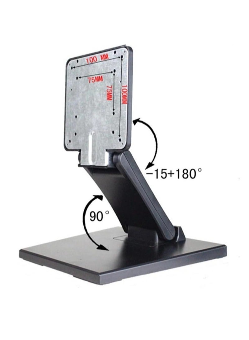 Foldable Monitor Desktop Stand, Metal Fixed Bracket for LCD TV Screen, Adjustable Phone Holder, Adjustable LCD Monitor Stand with VESA Holes 75x75mm  100x100mm, for 10-27 Inch Touch Screens - Image 3