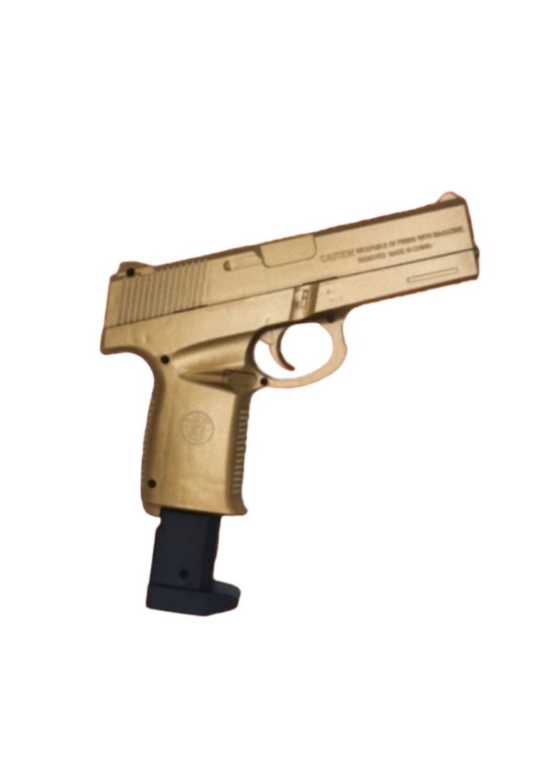 Large Gold Toy Bead Gun With Bullet Magazine