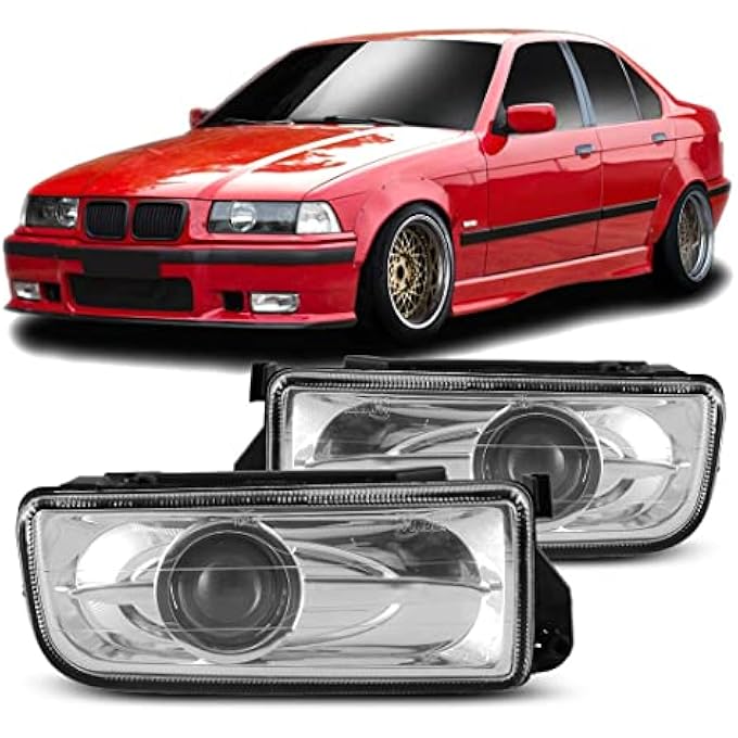 Winjet متوافق مع 1992 1993 1994 1995 1996 1997 1998 Bmw 3 Series E36 318I 320I 323I 325I 328I مصابيح ضباب قيادة جهاز عرض عدسة شفافة Wj30007809 - Image 1