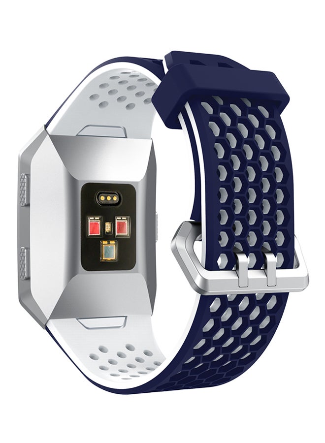 ISank Replacement Sport Band For Fitbit Ionic Dark Blue/White - Image 3