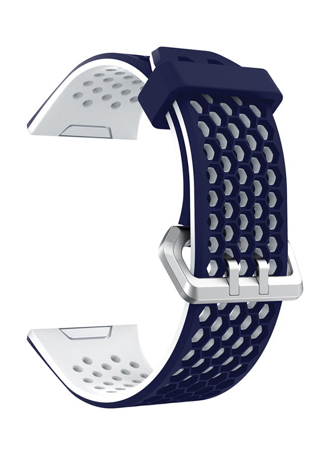 ISank Replacement Sport Band For Fitbit Ionic Dark Blue/White - Image 1