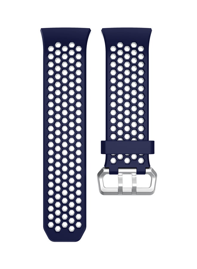 ISank Replacement Sport Band For Fitbit Ionic Dark Blue/White - Image 2