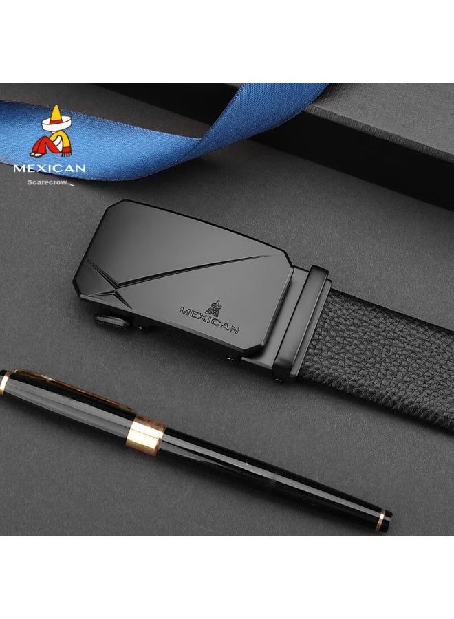 Scarecrow Men's Belt With Automatic Buckle, Genuine Top-grain Leather, Business Waistband, Casual Trendy Trouser Belt - Image 4