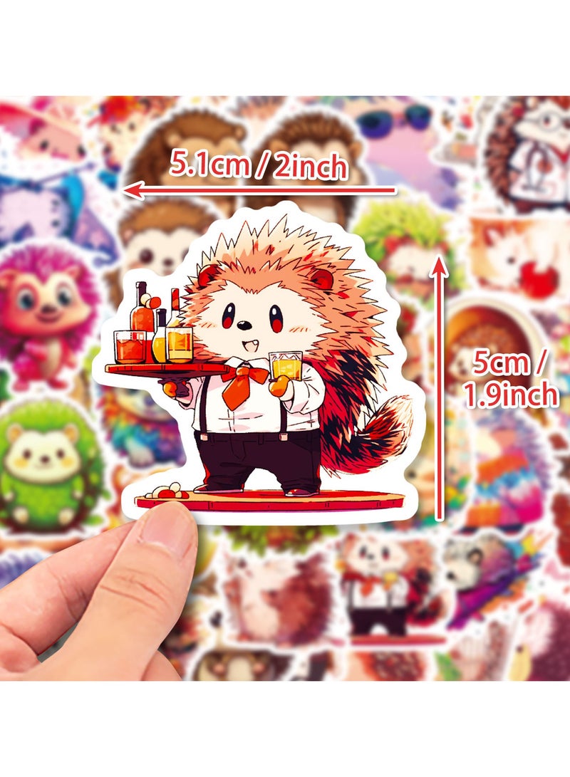 Hedgehog Stickers Pack 50PCS Cute Animal Stickers for Kids Adults Kawaii Stickers for Water Bottles Laptop Luggage Vinyl Waterproof Stickers Decals - Image 2