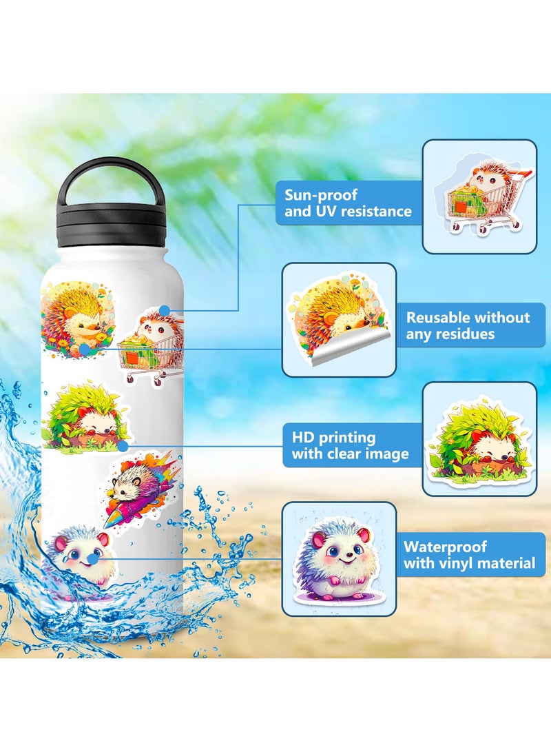 Hedgehog Stickers Pack 50PCS Cute Animal Stickers for Kids Adults Kawaii Stickers for Water Bottles Laptop Luggage Vinyl Waterproof Stickers Decals - Image 5