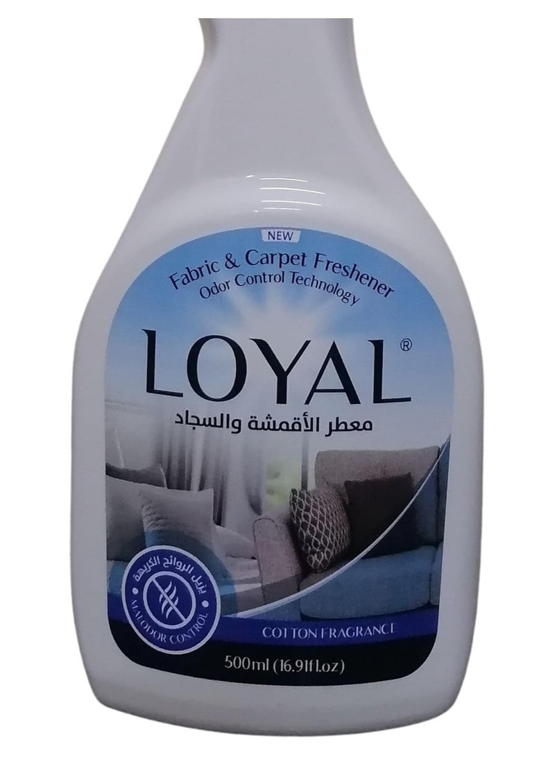 لويال معطر الأقمشة والسجاد، معطر جو مضاد للبكتيريا، التحكم في الرائحة، عطر القطن، 500 مل - Image 3