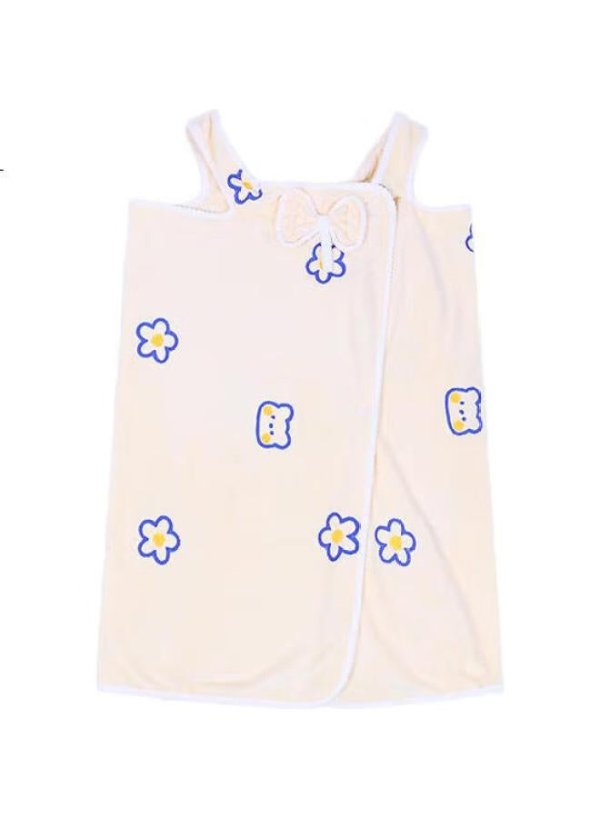 Miniso Wearable Bath Towel, Bathrobe, New Style For Women, Adult Home Use, Absorbent Wrap Towel, Beige - Image 1