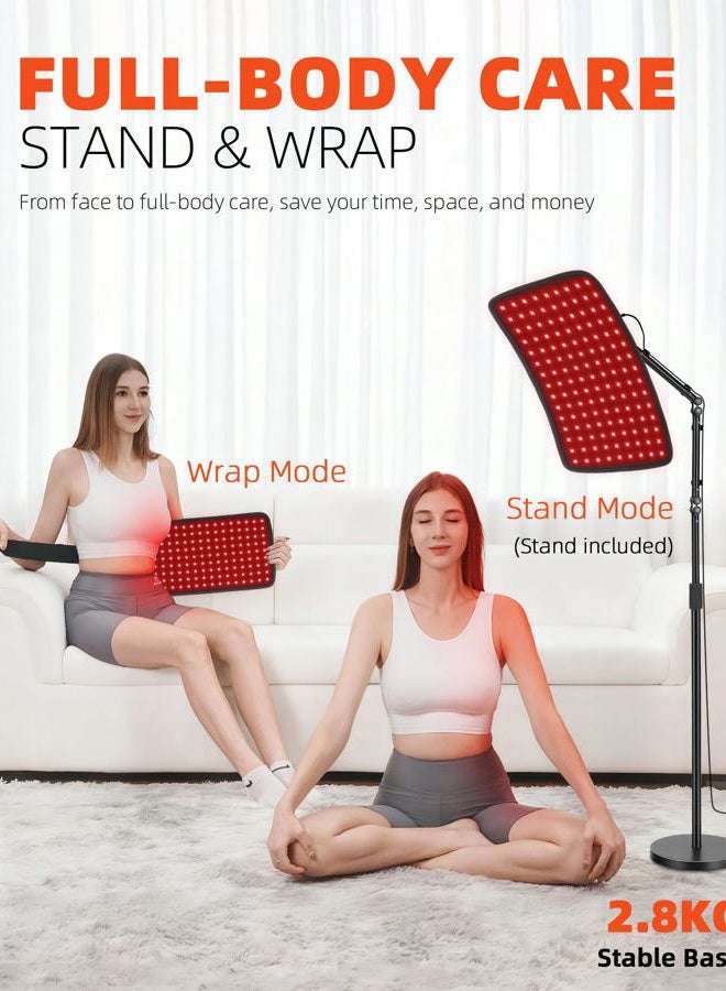 YOHOTESION Red Light Therapy Lamp for Face & Body – Flexible LED Panel with 660nm Red & 850nm Infrared, Wrap-Around Use or Adjustable Full Metal Floor Stand, Base for Home Wellness Care - Image 2