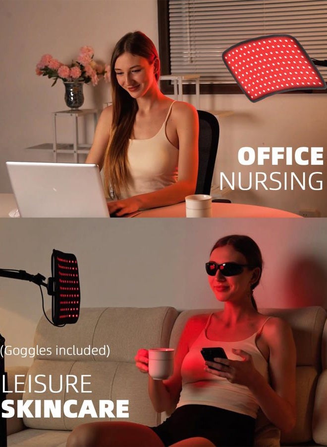YOHOTESION Red Light Therapy Lamp for Face & Body – Flexible LED Panel with 660nm Red & 850nm Infrared, Wrap-Around Use or Adjustable Full Metal Floor Stand, Base for Home Wellness Care - Image 3