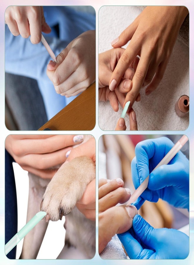 EupHHonycs 2 قطع دافعة جلدية للأظافر مع حقيبة جلدية، عصي دافعة للأظافر ذات طرفين، دافعة كريستالية للأظافر، أداة دافعة للأظافر للعناية بالأظافر والجلد المحيط بها - Image 4