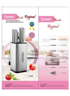 DESSINI Dessini 9-Piece kitchen knife Set With Stainless Steel Block  - Image 4
