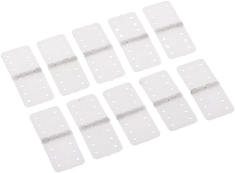 كلاراكو 10 قطع من مفصلات بلاستيكية بيضاء قابلة للطي مثبتة بدبابيس لنماذج التحكم عن بعد - 12 × 24 مم - Image 1