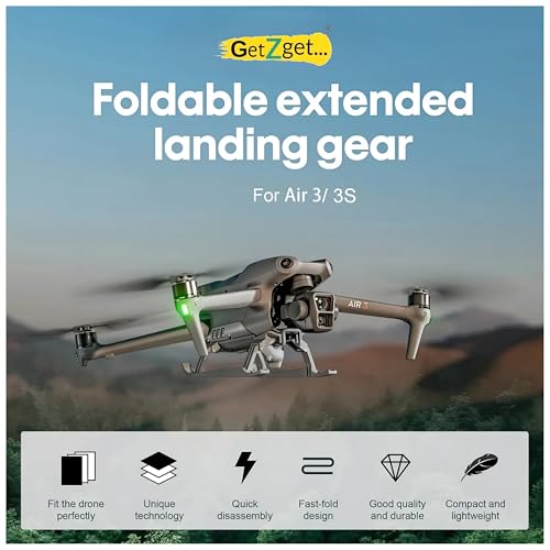 GetZget® Height Extender Compatible with DJI Air 3/Air 3S Foldable Landing Gear Leg Accessories - Image 2