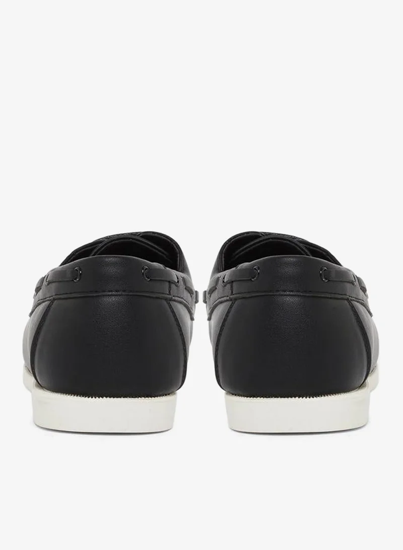 Styli black Men Black Classic Boat Shoes for Men | Best Price UAE