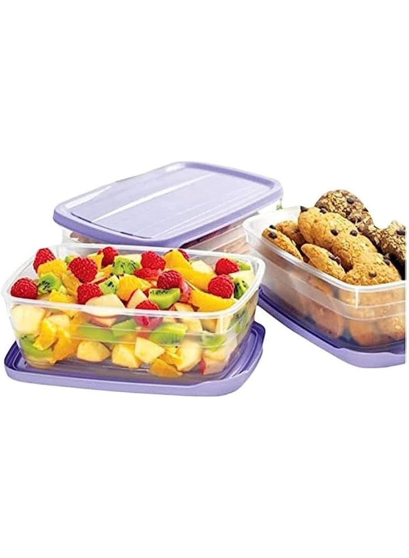 Lamsa Plast food container with lid refrigerator, dishwasher and  set of 3-1.2 lit - multicolor - Image 4