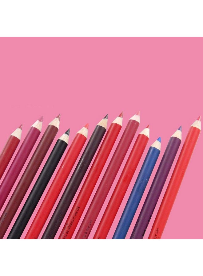 FIRSTZON Super Matte Lip Liner Combo Pack Of 12|Lip Liner| Pencil Lip Liner | (Multicolor) - Image 1
