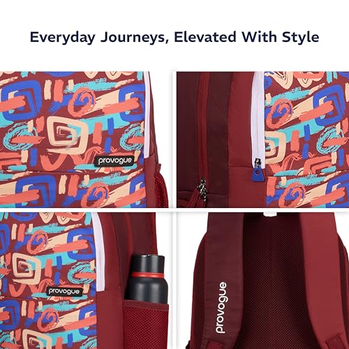 Provogue Vortex EasyGo Laptop Backpack 33L - School Bag for Girls & Boys with 3 large compartments | With Organiser, Bottle Holder & Laptop Compartment, Crimson Red - Image 5