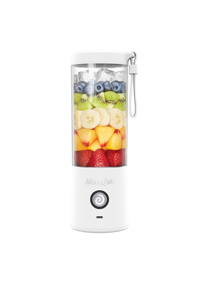 blendjet V2 Portable Blender Smoothie Maker, Personal Blender, Fruit Blender, Leak Proof Juicer, BPA-Free 475ml 200W Sports Bottle, USB-C Rechargeable, Ice Crusher with Stainless Steel Blades - White 