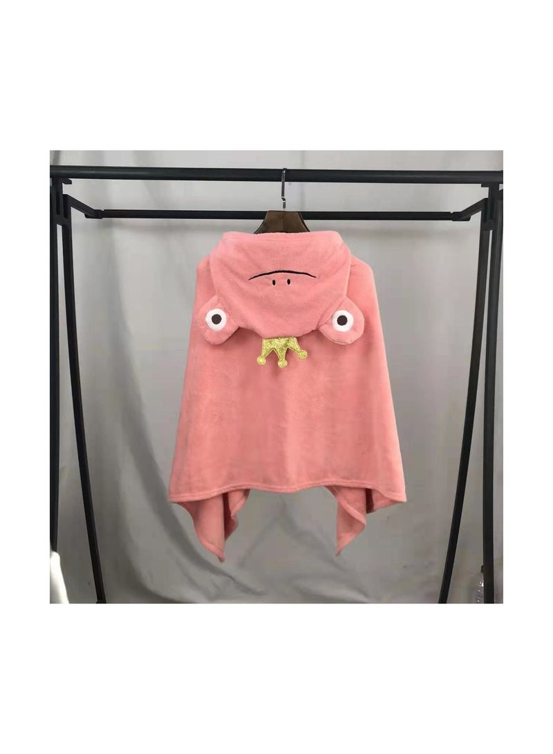 Loquat With Hood Coral Fleece Cloaks Bath Towels