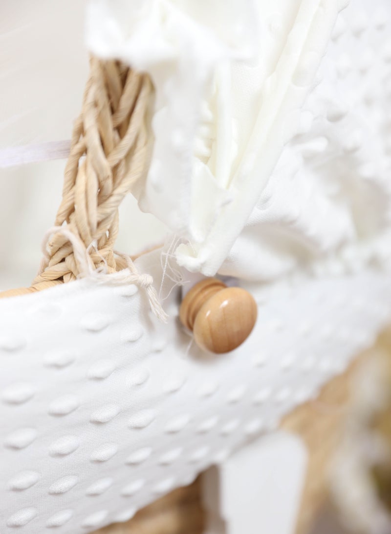 FUN MOMENT Moses Basket Cot With Wheels Stand (off white) - Image 5