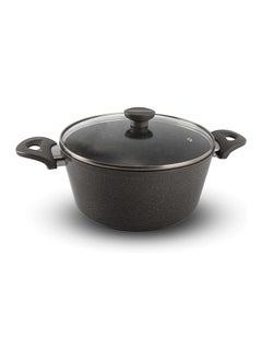 Top Chef Top Chef Pot Granite Size 20 Grey Glass Lid 