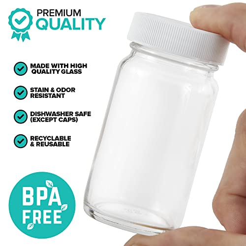 Stock Your Home Glass Shot Bottles with Caps (8 Pack) 2 Oz Juice, Wellness, or Ginger Shots Bottle - Leak Proof, Dishwasher Safe, Mini Jars with Plastic Lids - Reusable Small Juicing Containers - Image 3