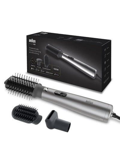 BRAUN Air Styler, 1000W, Ionic Hair Dryer with Paddle Brush & Drying Nozzle, Volumizing, Straightening & Smoothing, Lightweight, 3 Styling Modes - BRAS430SDE Ionic Grey