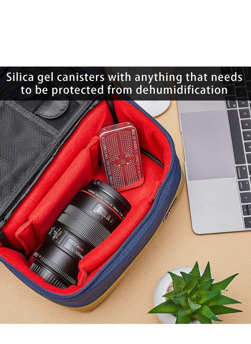Excefore - Indicating Silica Gel Dehumidifier Desiccant, 40 Gram Each Packs, Reusable Absorber Orange Desiccant Canisters, Green Bead Tin for Car, Closet, Cabinet, Bag, Storage Box(Pack of 3) - Image 1
