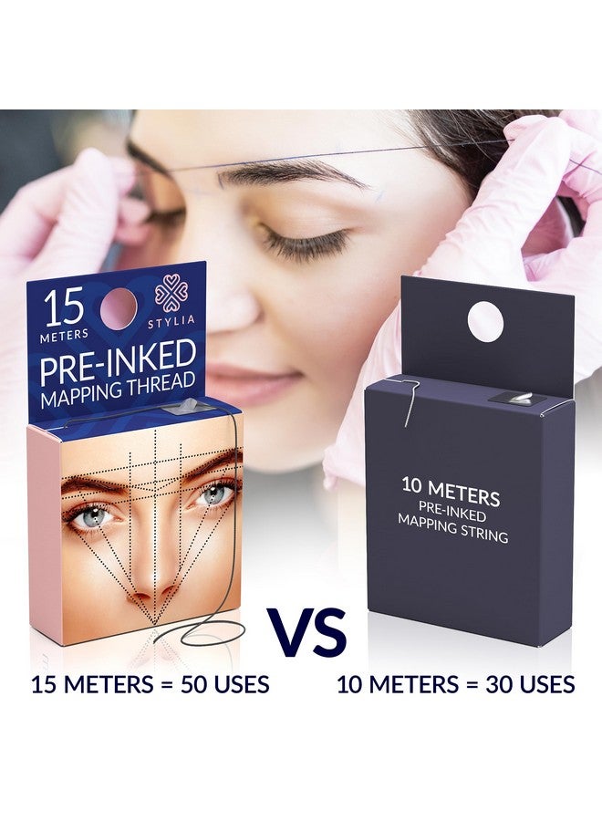 Stylia Microblading Supplies Pre Inked Eyebrow Mapping String 60 Meters Ultra Thin Mess Free Thread Create A Crisp Spot On Brow Map Every Time Hypoallergenic Cosmetic Grade For Permanent Makeup - Image 5