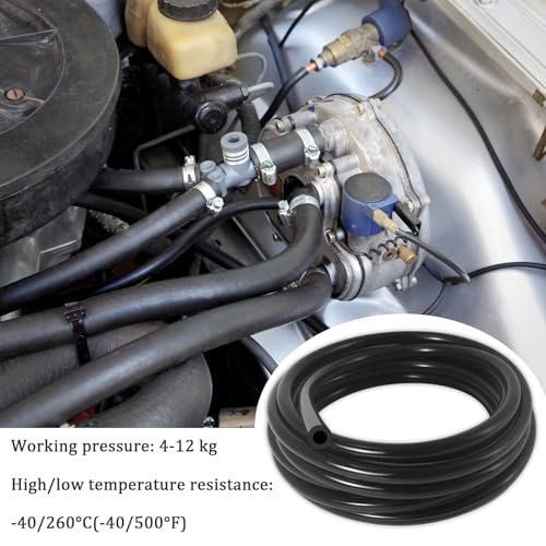 vvag 10Ft Vacuum Hose Automotive, ID 1/4" (6mm) High Performance Silicone Vacuum Hose, 130PSI Max Pressure Vacuum Line, Black Silicone Tubing Car Accessories for Air/Water (1/4 Inch) - Image 4