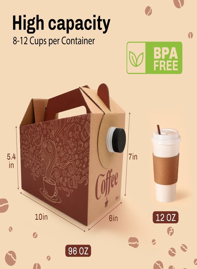 INPARALLUV 10 Pack Disposable Coffee Box Dispensers Coffee to Go Drink Containers Insulated Hot Beverage Dispenser for Parties Catering Take Out (96 oz) - Image 3