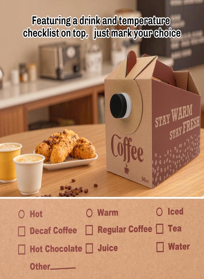 INPARALLUV 10 Pack Disposable Coffee Box Dispensers Coffee to Go Drink Containers Insulated Hot Beverage Dispenser for Parties Catering Take Out (96 oz) - Image 4