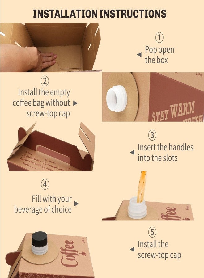 INPARALLUV 10 Pack Disposable Coffee Box Dispensers Coffee to Go Drink Containers Insulated Hot Beverage Dispenser for Parties Catering Take Out (96 oz) - Image 5