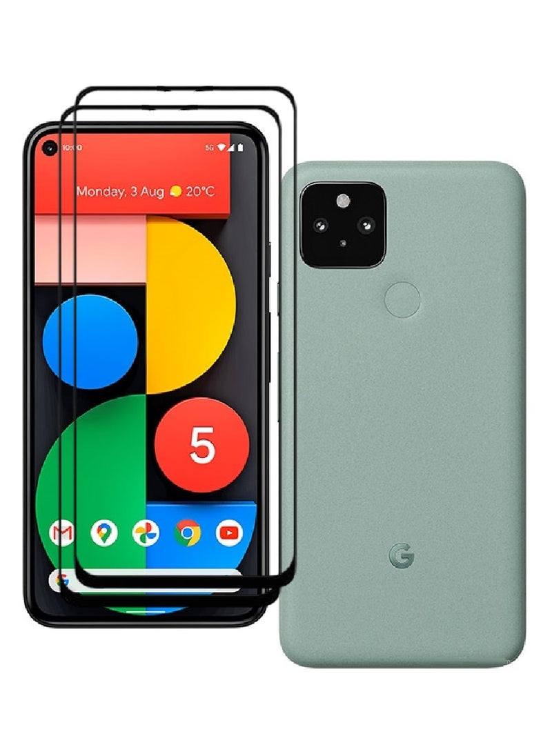 AINA 2 Pieces Tempered Glass Screen Protector 5D Designed For Google Pixel 5 Full Glue Edge to Edge Full Screen Coverage And Bubble Free - Image 1