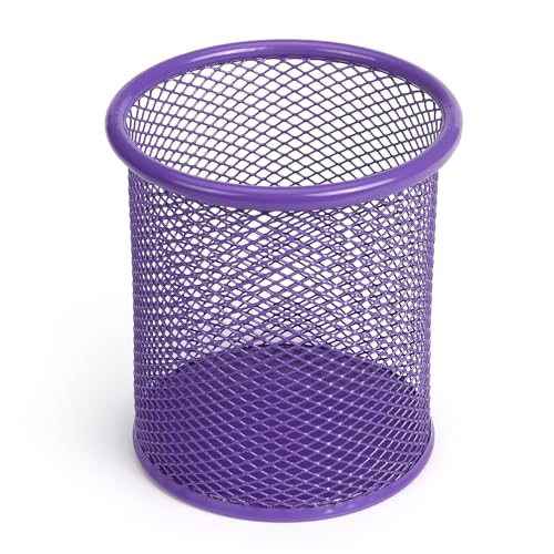 Tamaki Pen Holder Cup for Desk, Desk Organizer Wire Mesh Pencil Cup Holder for Desk Office Pen Organizer (Purple) - Image 1