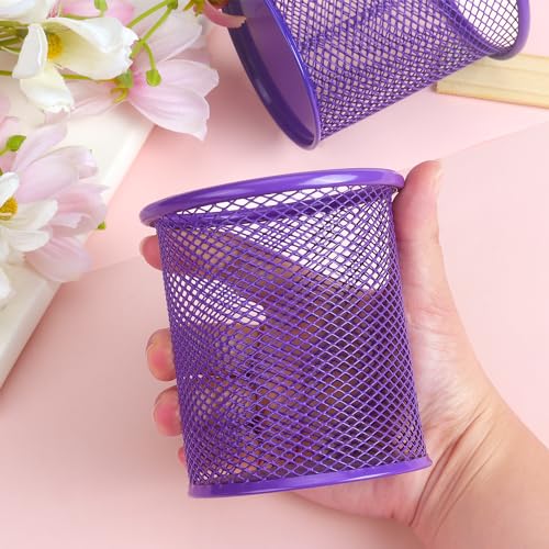 Tamaki Pen Holder Cup for Desk, Desk Organizer Wire Mesh Pencil Cup Holder for Desk Office Pen Organizer (Purple) - Image 5