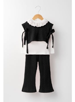 Miniğimin Cicileri My Little One's Cicileri Knitwear Pocket Girl's 3-piece suit - Black 