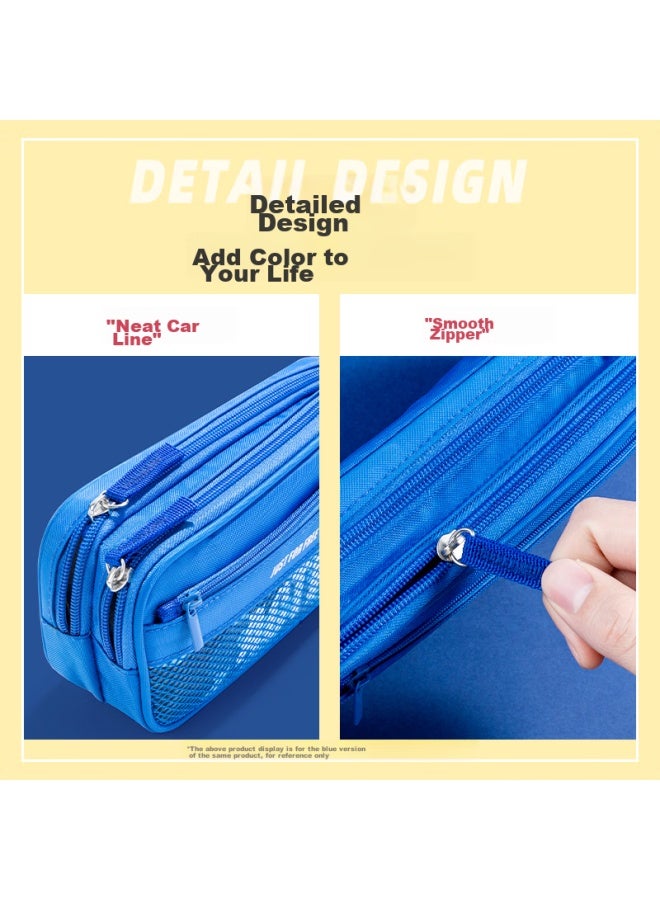 Deli Student Sports Pencil Case, Large Capacity Fashionable Kangaroo Pouch Stationery Box, Elementary School Student Stationery Storage Bag, Black - Image 4