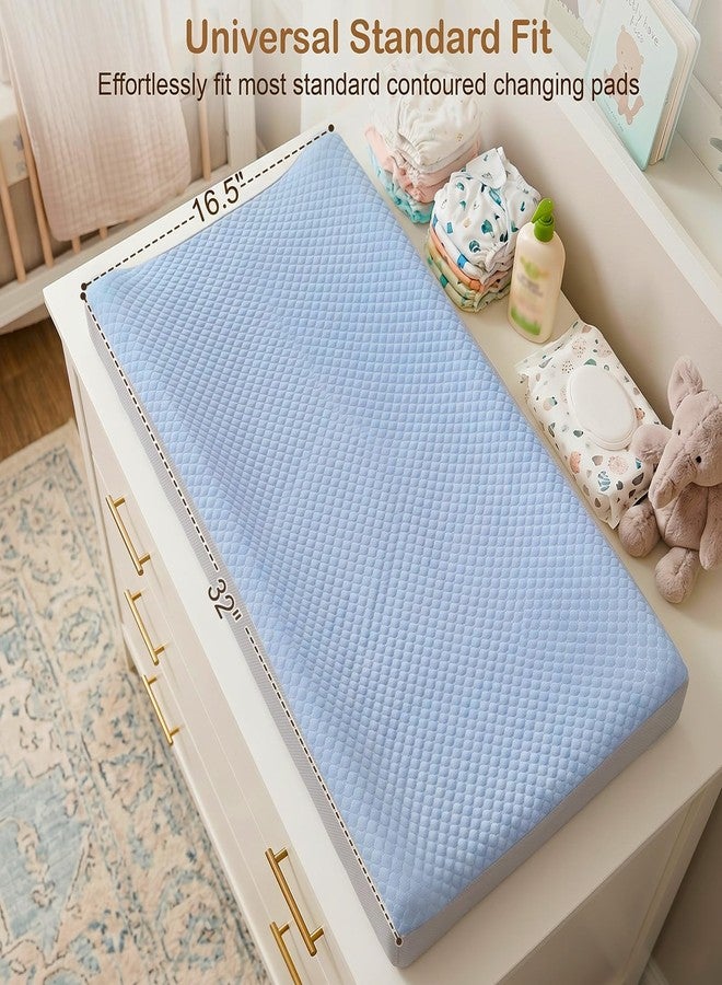 SheSeek Changing Pad Cover 3D Cooling Minky Dot Changing Table Cover, Breathable Diaper Changing Pad Sheets for Girl Boy 2 Pack - Image 5