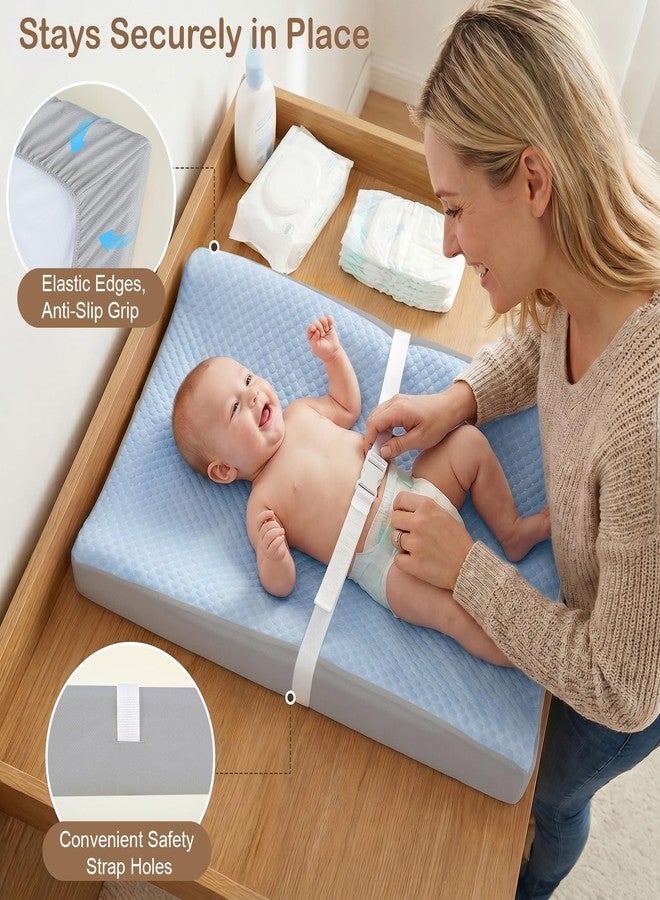 SheSeek Changing Pad Cover 3D Cooling Minky Dot Changing Table Cover, Breathable Diaper Changing Pad Sheets for Girl Boy 2 Pack - Image 4