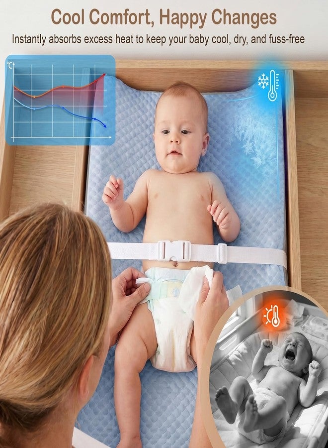 SheSeek Changing Pad Cover 3D Cooling Minky Dot Changing Table Cover, Breathable Diaper Changing Pad Sheets for Girl Boy 2 Pack - Image 2