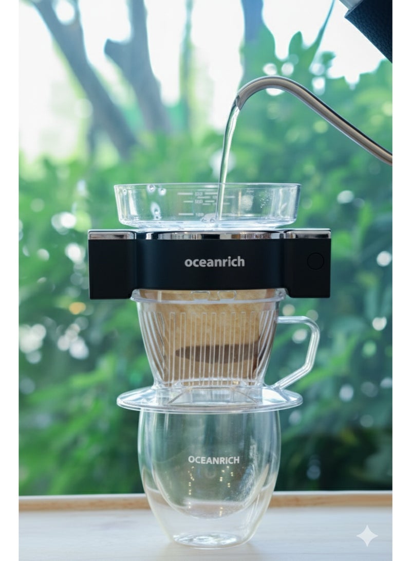 Oceanrich S5 Portable Automatic Coffee Maker, 2-in-1 Drip Brewer, 360° Rotation, 250ml, Battery Powered, BPA-Free, Compact Travel Coffee Machine - Image 2
