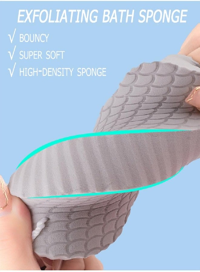 MULPG 3 PCS Exfoliating Bath Sponge,3D Super Soft Exfoliating Bath Sponge,Remover Dead Skin for Adults Children and Women,Reusable (Blue+Pink+Gray) - Image 5