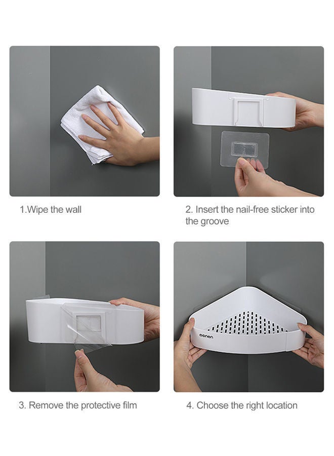 NIBEMINENT Shower Caddy Basket Shelf Wall Mounted Bathroom Grey 29.50x5.00x11.50cm - Image 2