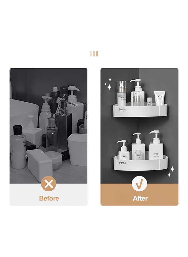 NIBEMINENT Shower Caddy Basket Shelf Wall Mounted Bathroom Grey 29.50x5.00x11.50cm - Image 3