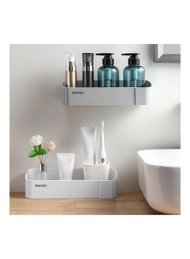NIBEMINENT Shower Caddy Basket Shelf Wall Mounted Bathroom Grey 29.50x5.00x11.50cm - Image 4